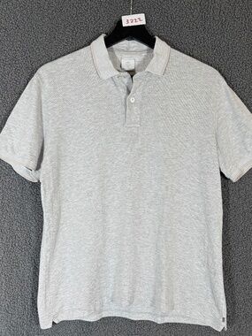 Eleventy Cotton Short Sleeve Polo Shirt - Men's Size M - Gray